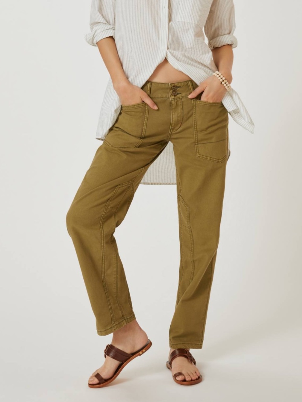 ANTHROPOLOGIE PILCRO The Wanderer Low-Rise Trouser Women’s 29 Green